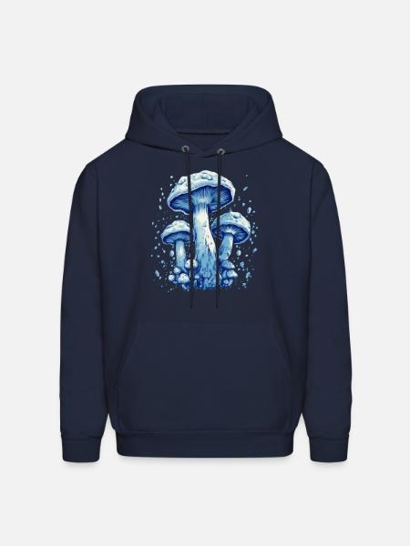 Ethereal Cyan Shrooms - Men's Hoodie - navy