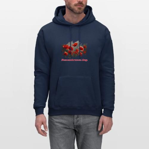 Remembrance Day with poppies - Men's Hoodie