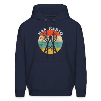 Amateur Radio Ham Radio Vintage Retro Radio Freque - Men's Hoodie - navy - Front - Elias (183cm)