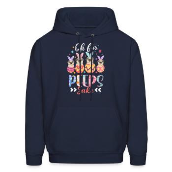 Oh For Peeps Sake Easter Pug Bunny Ear Egg Baet - Men's Hoodie - navy - Front - Elias (183cm)