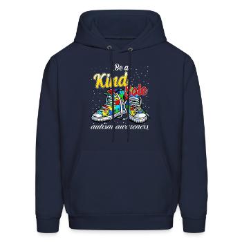 Be A Kind Sole Autism Awareness Puzzle Shoes Be Ki - Men's Hoodie - navy - Front - Elias (183cm)