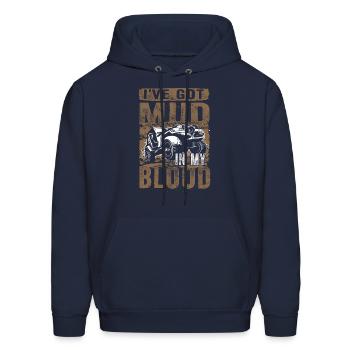 Mud In My Blood 4X4 Mudding - Men's Hoodie - navy - Front - Elias (183cm)