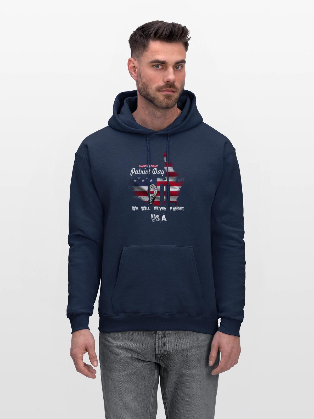 911 - Men's Hoodie - navy - Front - Elias (183cm)