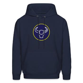 Bull Head LIne Rounded - Men's Hoodie - navy - Front - Elias (183cm)