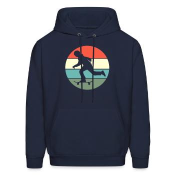 Longboard Skateboard Retro Design Longboarding - Men's Hoodie - navy - Front - Elias (183cm)