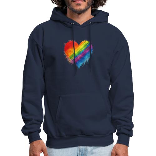 Watercolor Rainbow Pride Heart - LGBTQ LGBT Pride - Men's Hoodie