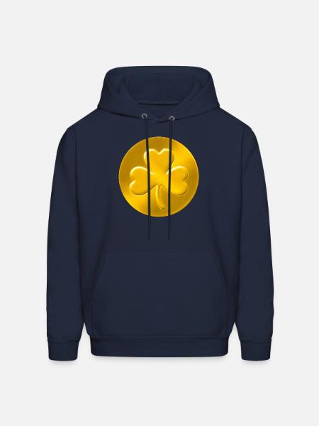 Lucky Shamrock Coin - Men's Hoodie - navy