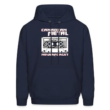 CanadianMetalWHITE edited 2 - Men's Hoodie - navy - Front - Elias (183cm)