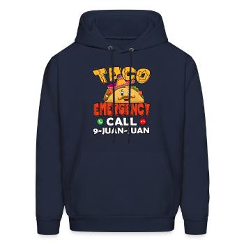Taco Emergency Call 9 Juan Juan Funny Cinco De - Men's Hoodie - navy - Front - Elias (183cm)