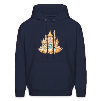 Sandcastle Sand Sculpture Sea Shells Beach Sand - Men's Hoodie - navy - Front - Elias (183cm)