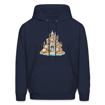 Sandcastle Sand Sculpture Sea Shells Beach Sand - Men's Hoodie - navy - Front - Elias (183cm)