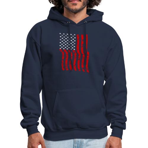 Vintage Waving USA Flag Patriotic T-Shirts Design - Men's Hoodie