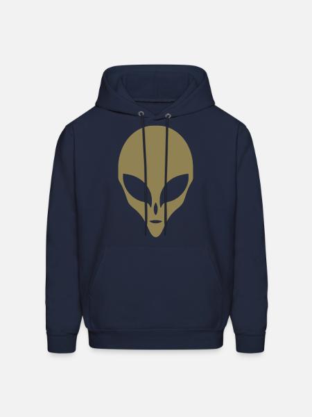 Alien Silhouette Head Face - Men's Hoodie - navy