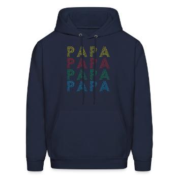 Papa Papa Papa Funny Papa - Men's Hoodie - navy - Front - Elias (183cm)