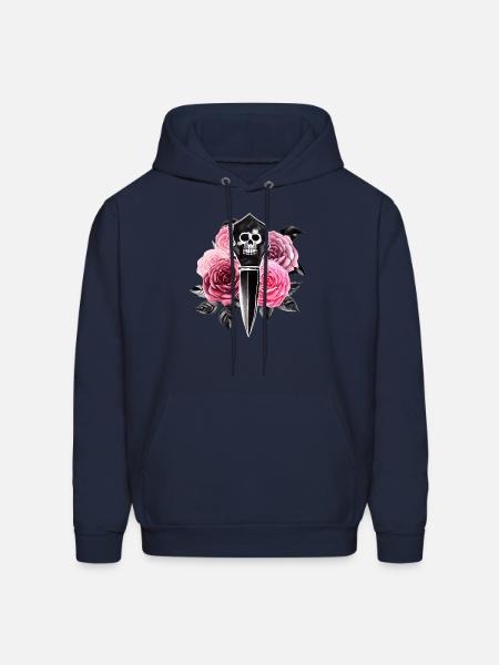 Roses and Skull Dagger - Men's Hoodie - navy