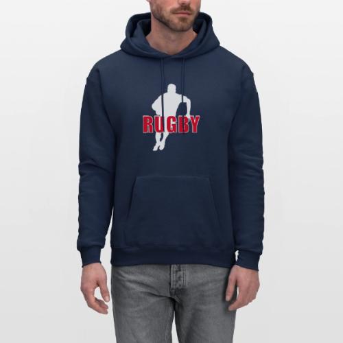 Bold Rugby Action Silhouette - Men's Hoodie