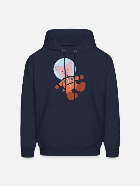 Pig In Space Suit - Men's Hoodie - navy