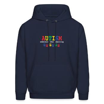 Autism Embrace The Amazing t- Shirt - Men's Hoodie - navy - Front - Elias (183cm)