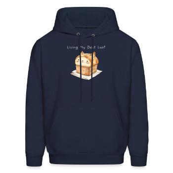 Living My Best Loaf - Men's Hoodie - navy - Front - Elias (183cm)