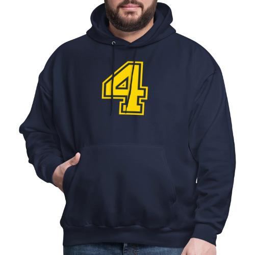 Number 4 in a classic athletic collegiate font - Men's Hoodie