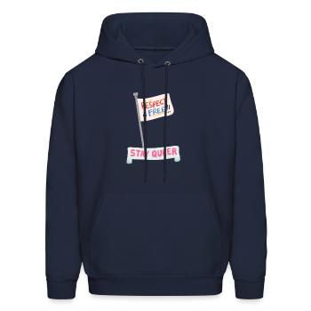 stay queer respect is free - Men's Hoodie - navy - Front - Elias (183cm)