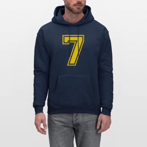 Number 7 in a classic athletic collegiate font - Men's Hoodie