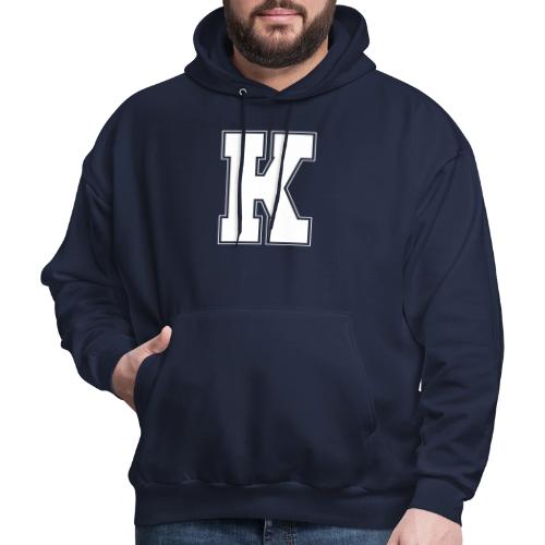 White Letter K – Varsity Alphabet Monogram - Men's Hoodie