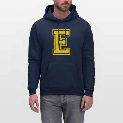 Letter E – Capital Athletic Alphabet Monogram - Men's Hoodie