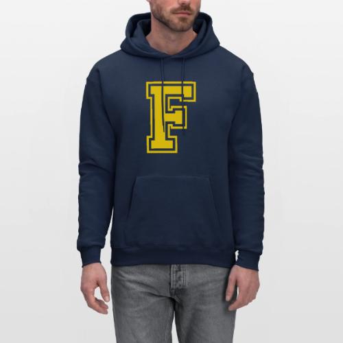 Letter F – Capital Athletic Alphabet Monogram - Men's Hoodie
