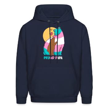 Proud Papa Trans - Men's Hoodie - navy - Front - Elias (183cm)