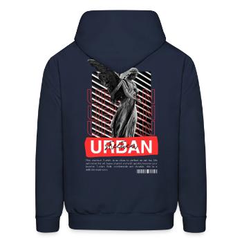 Urban Streetwear - Men's Hoodie - navy - Back - Elias (183cm)