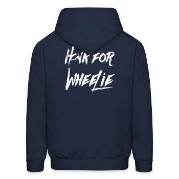 Honk For Wheelie - Men's Hoodie - navy - Back - Elias (183cm)
