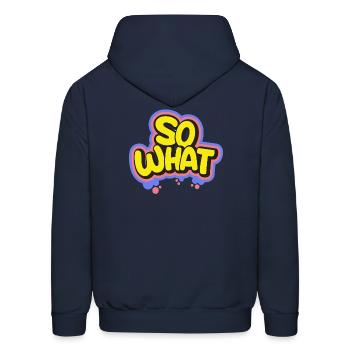So What - Men's Hoodie - navy - Back - Elias (183cm)