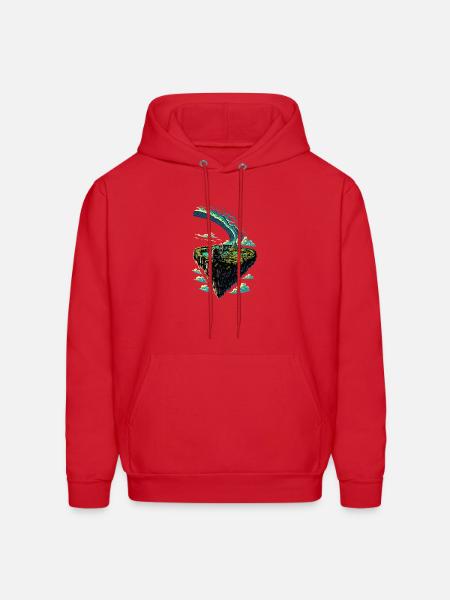 Floating Island Wave Arc - Men's Hoodie - red
