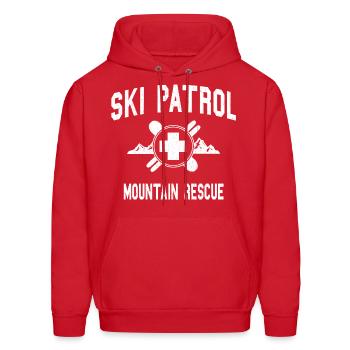 Ski Patrol - Mountain Rescue (vintage look) - Men's Hoodie - red - Front - Elias (183cm)