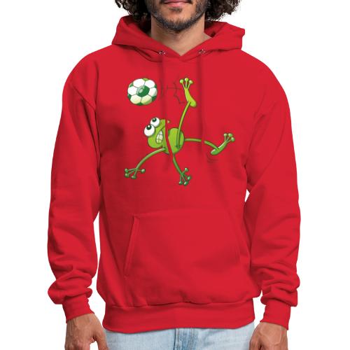 Frog Executing a Bycicle Kick with a Soccer Ball - Men's Hoodie