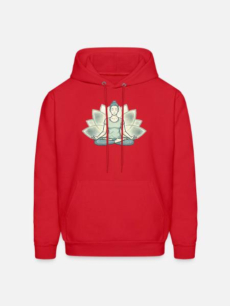 Lotus Calm Meditation Silhouette - Men's Hoodie - red