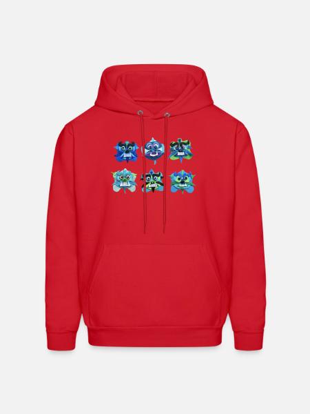 Fu Dog Faces - Men's Hoodie - red