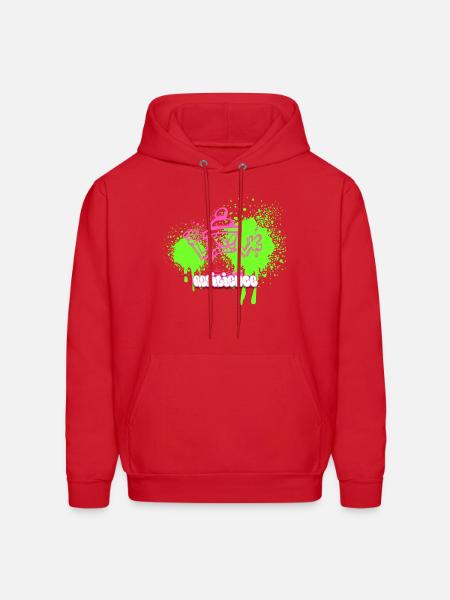 Neon Graffiti Spray Can Character - Men's Hoodie - red
