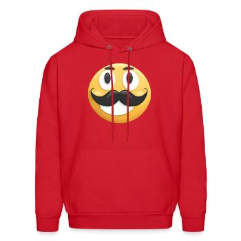 Mr Mustache - Men's Hoodie - red - Front - Elias (183cm)