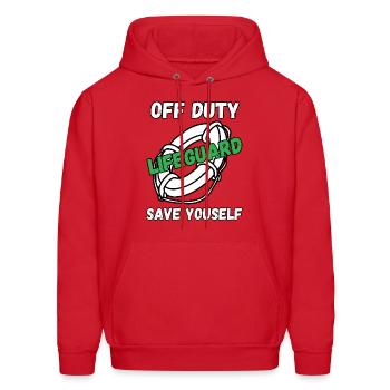 funny quotes for Lifeguards ocean safety lifeguard - Men's Hoodie - red - Front - Elias (183cm)