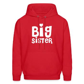 BIG SISTER Sibling Gift - Men's Hoodie - red - Front - Elias (183cm)