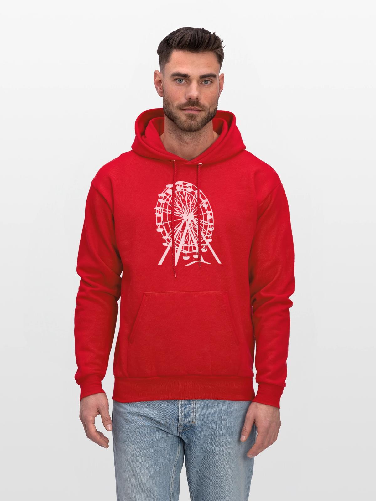 Ferris Wheel Ride - Men's Hoodie - red - Front - Elias (183cm)