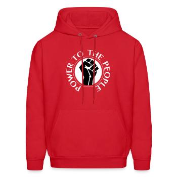 Power To The - Men's Hoodie - red - Front - Elias (183cm)