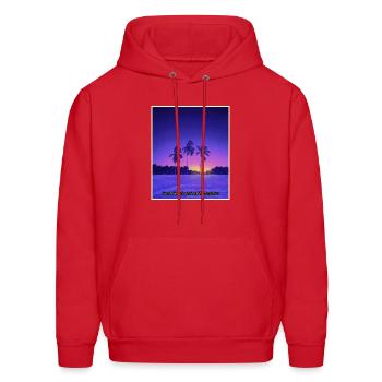 GREET THE DAY WITH A SMILE - Men's Hoodie - red - Front - Elias (183cm)