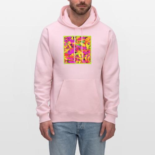 Vibrant NeonLeaf Elegance Pattern - Men's Hoodie