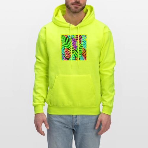 Glowing Leaf Pattern Design - Men's Hoodie