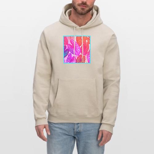 Color Burst Leaves Neon Elegance - Men's Hoodie