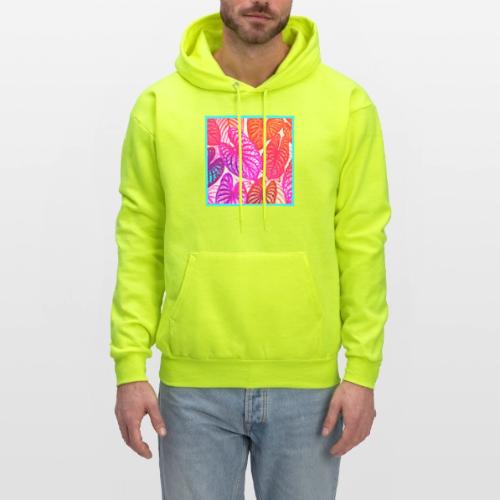 Color Burst Leaves Neon Elegance - Men's Hoodie
