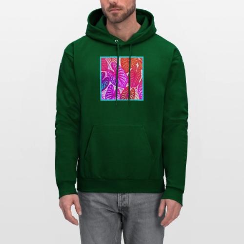 Color Burst Leaves Neon Elegance - Men's Hoodie